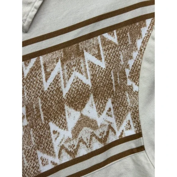 Roper Shirt Womens Medium Beige Western Pearl Snap Southwestern Cowgirl Rodeo - Picture 5 of 9